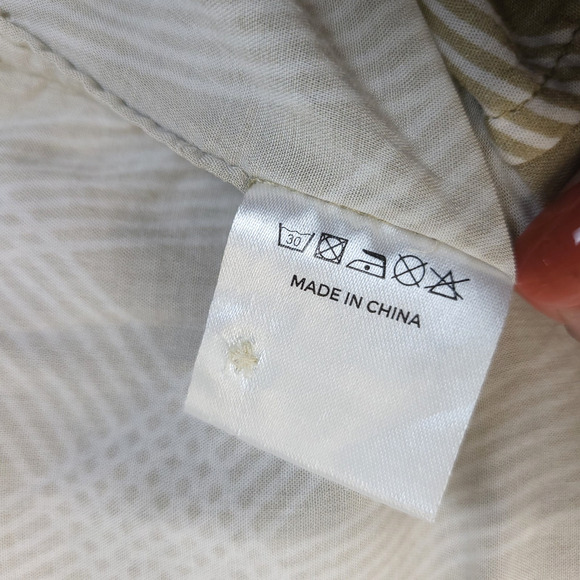 Tailored Athlete Button Up Shirt Curve Stripe Men XXL Tan White Short Sleeve - Picture 8 of 11